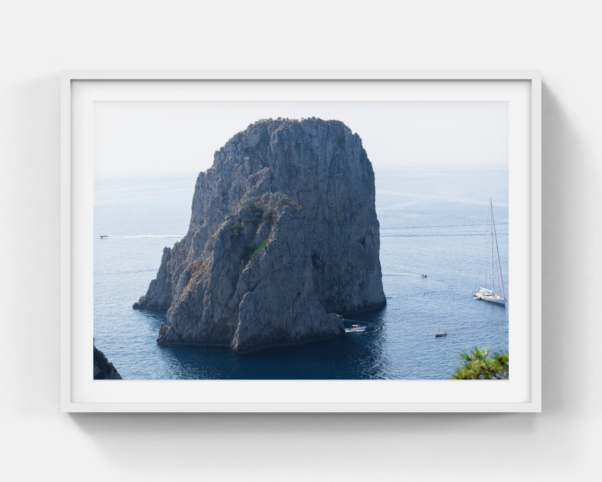 Faraglioni Magic Large White Framed