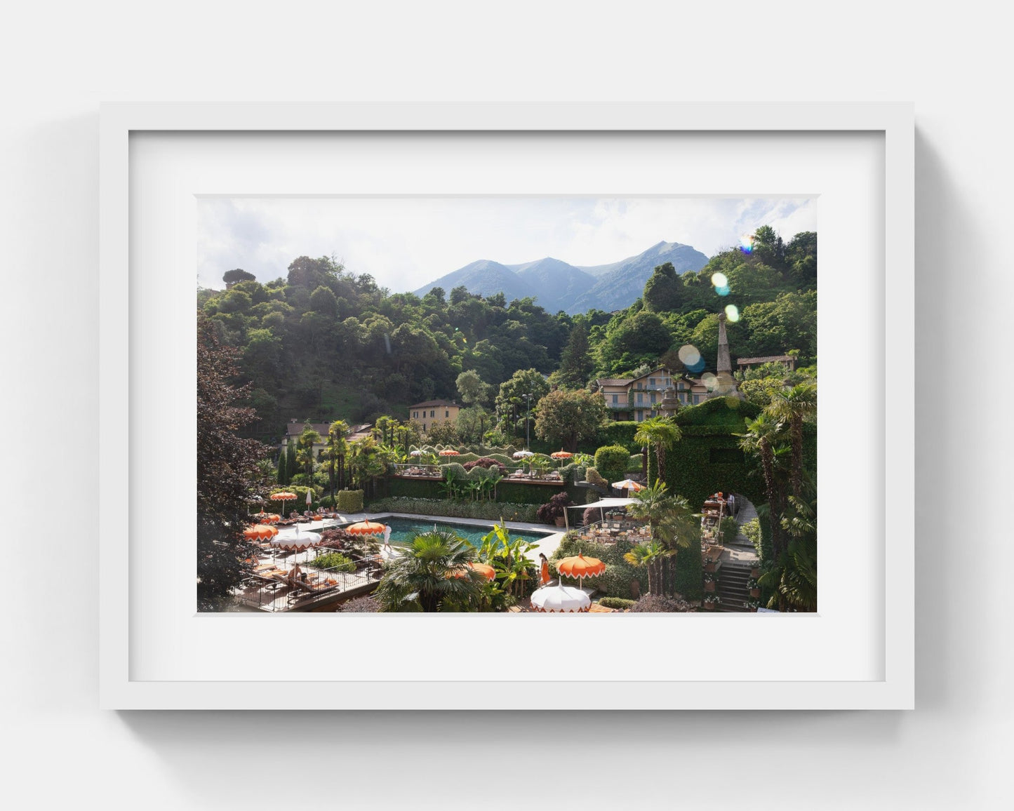 Grand Hotel Tremezzo Oasis Small White Framed