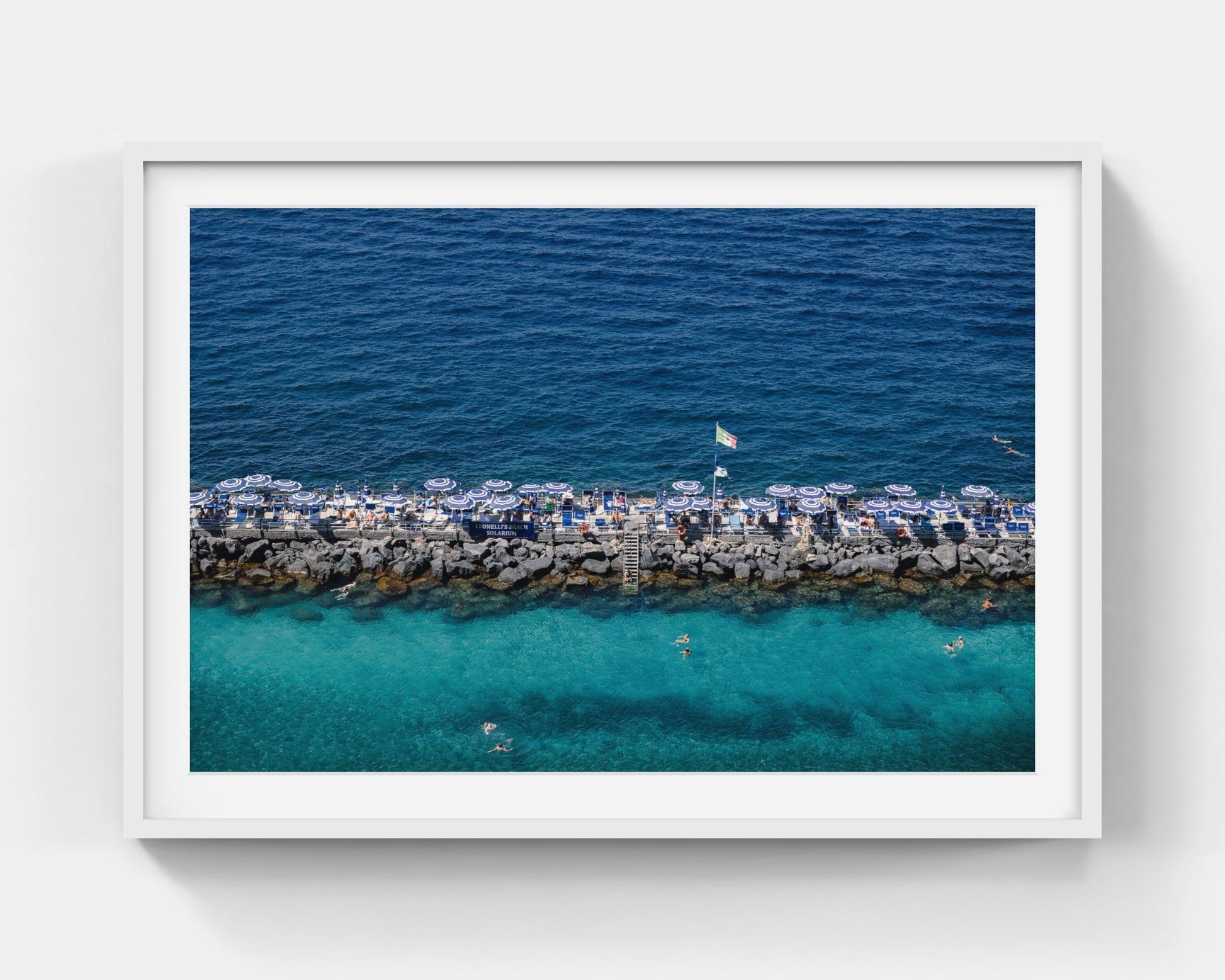 Just Keep Swimming Large White Framed