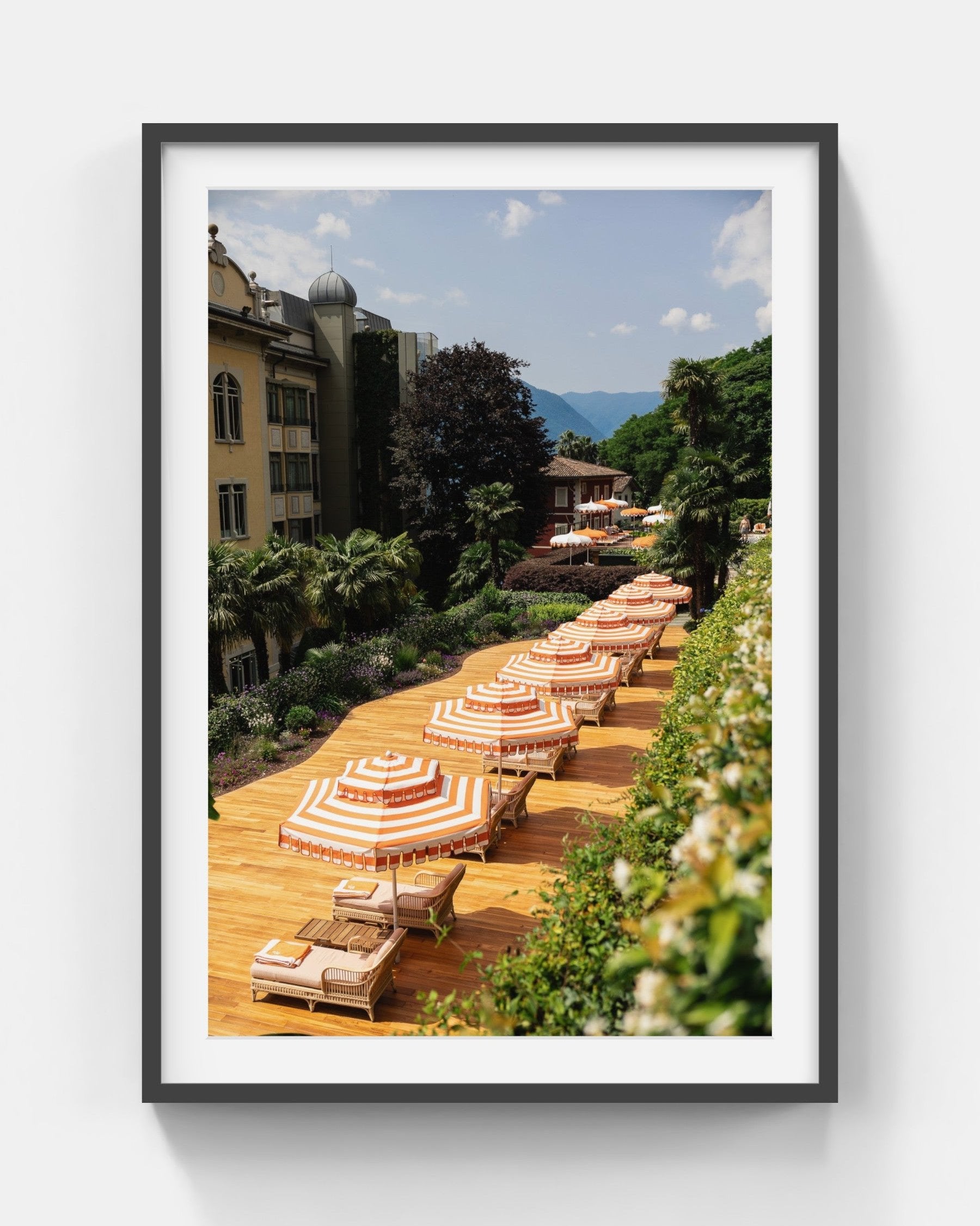 Lake Como Lounging Large Black Framed