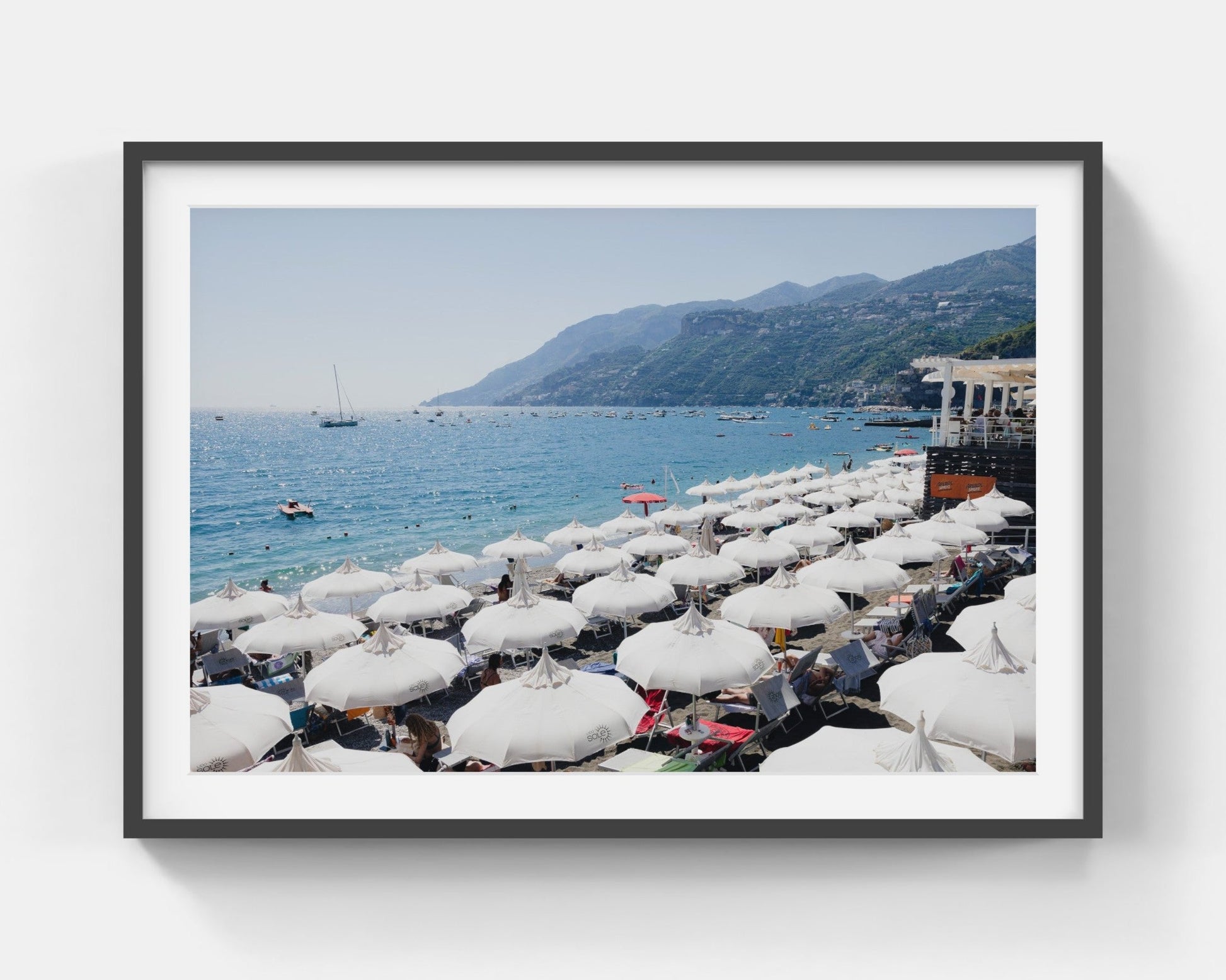 Maiori Beach Days Large Black Framed