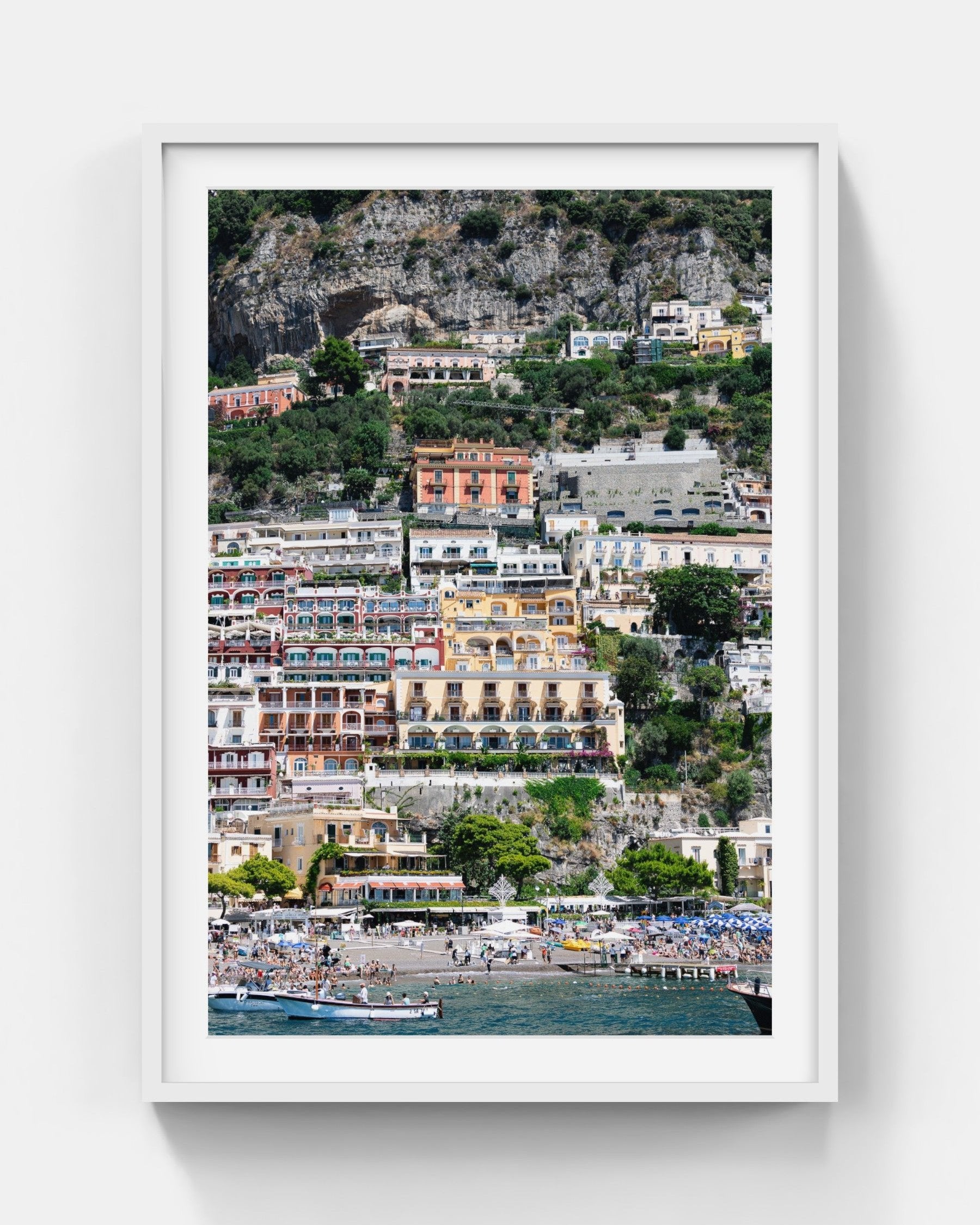 Positano Postcards Large White Framed