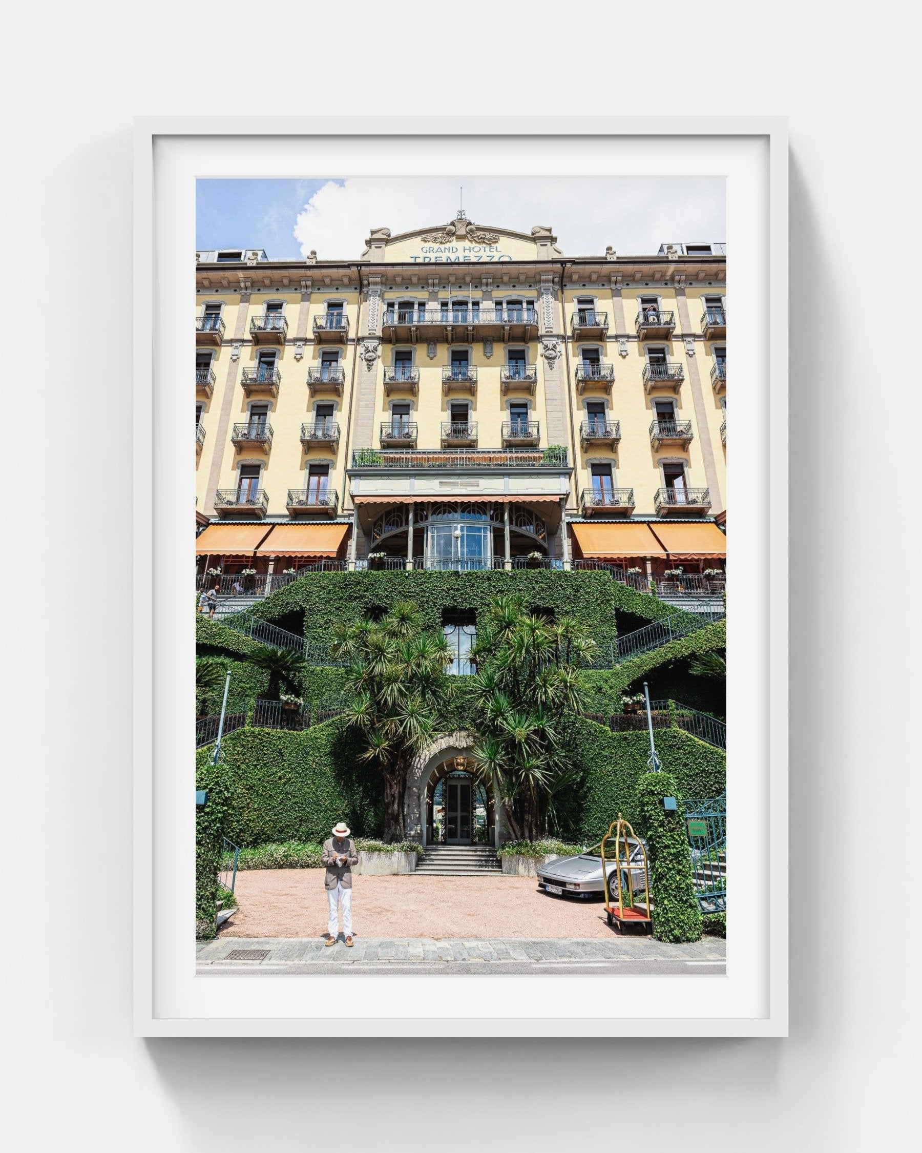 Towering Tremezzo Large White Framed